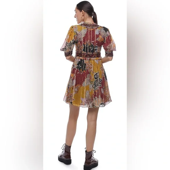 Verb by Pallavi Singhee Anthropologie Beaded Shimmer Mini Dress M - Picture 4 of 10